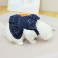 thumbnail image 6 of Dog Dress Princess Denim Dresses Big Bow Tie with D Ring for Walking Your Dog,princess for Small Dog Girl, Fashion Simple Puppy Dresses, Pet Clothes Outfits Cat Apparel, 6 of 10
