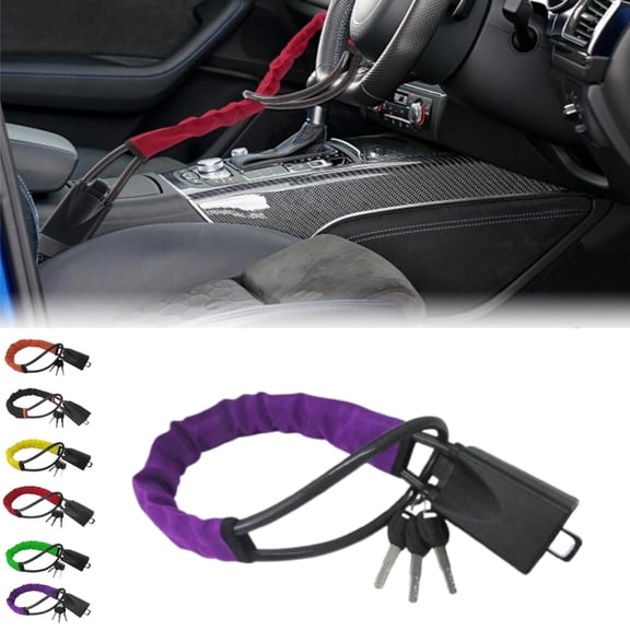 Vehicle Security Lock Steering Wheel Lock Car Antitheft Device With Seat Belt Socket