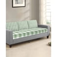 thumbnail image 2 of Sage Green Buffalo Plaid Couch Cushion Covers Stretch, Washable Sofa Seat Covers Individual Seat Cushion Sofa Slipcovers Green White Checkered Farmhouse Couch Cover Furniture Protector S-2PCS, 2 of 7