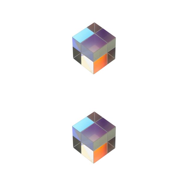 Kearding Cubo óptico de cristal de ciencia, luz brillante hexaédrica para el hogar, cubos de seis lados para física, herramienta de Type1 NO1