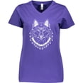 thumbnail image 3 of Inktastic Tribal Wolf Head Women's V-Neck T-Shirt, 3 of 5