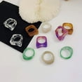 thumbnail image 2 of Anillo De Resina De 5 Uds., Anillo De Banda Geométrico Irregular Vintage, Anillo De Dedo Transparente Colorido, Regalo De Joyería Retro Para Mujeres Y Niñas Inevent AP005662-00, 2 of 6