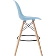 thumbnail image 5 of 2xhome Set of 2 Modern Plastic Barstools 28" Seat Height Kitchen Island Stools with Back Eiffel Chairs Natural Wood Legs Blue, 5 of 7