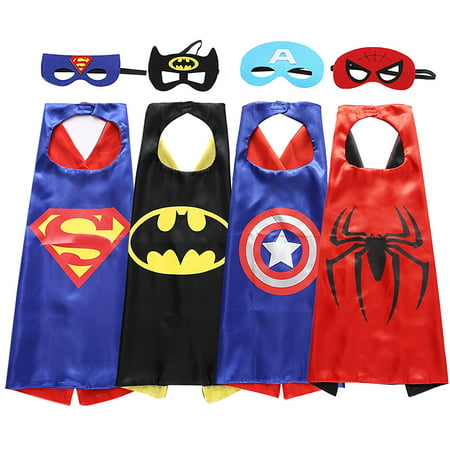 【Best Gift f】Superhero Dress Up Costumes Capes and Masks 4Pcs Set For Toddlers Kids Boys Holiday Birthday