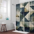 thumbnail image 5 of Abstract Green Blue Geometric Painting Fabric Shower Curtain Modern Art Washable Shower Curtains for Bathroom, Waterproof Bath Curtain with Hooks Home Decor 72x84in, 5 of 8