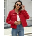 thumbnail image 2 of CAILDANL Flannels for Women Cropped Shacket Jacket Fashion Plaid Button Down Shirt 2025 Fall Coat Tops, 2 of 2