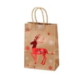 thumbnail image 2 of Bolsas de regalo de papel kraft con asas | Bolsas para aperitivos de fiestas navideñas | Bolsas decorativas reutilizables para envolver regalos y decoraciones navideñas | 27 x 21 x 11 cm | 1 unidad, 2 of 6