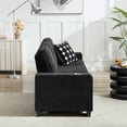 thumbnail image 4 of 83.86" Large Sofa with Extra Deep Seats,Comfy Corduroy Couch with Cupholders,3 Seater Sofa for Living Room,Bedroom,Office,Black+Corduroy, 4 of 11