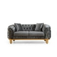 thumbnail image 4 of Vanessa 2 Piece Tufted Upholstery Sofa set finished with Velvet Fabric in Gray, 4 of 10