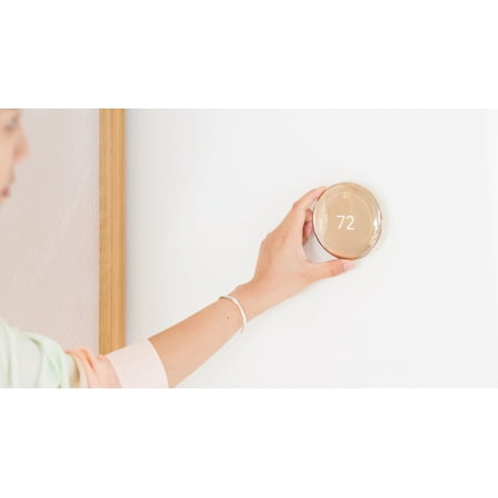 Google - Nest Learning Thermostat (4th gen) with Nest Temperature Sensor (2nd gen) - Polished Gold