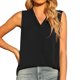 thumbnail image 4 of Playeras,Blusas y Tops,Ropa para Mujer Camisetas sin mangas para las mujeres Blusa elegante de verano para mujer, blusa sin mangas de gasa, blusa holgada informal con cuello uso diario (Black, XXL), 4 of 7