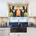 thumbnail image 5 of Yayeee Kitchen Curtains Tier Pair Light Filtering 27"x36" Rod Pocket Short Cafe Window Panel, Art Cocktails, 5 of 7