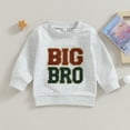 thumbnail image 3 of Okbabeha Toddler Baby Boy Crewneck Sweatshirt Long Sleeve Bubble Romper Sibling Matching Outfits Fall Winter Cute Clothes, 3 of 7