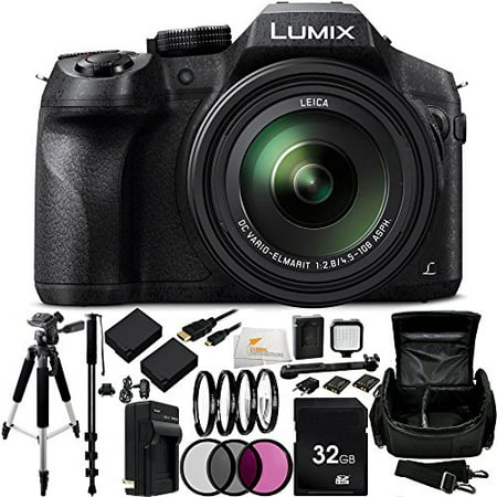 Panasonic Lumix DMC-FZ300 Digital Camera 24PC Accessory Kit. Includes 32GB Memory Card + 2 Replacement BLC-12 Batteries + AC/DC Rapid Home & Travel Charger + 3PC Filter Kit (UV-CPL-FLD) +
