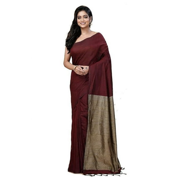 Oishani Saree Ghor Women's Traditional Bengal Handloom Solid Cotton Blouse