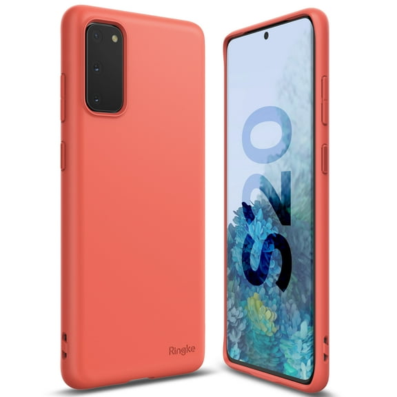 Ringke Air-S Case Compatible with Samsung Galaxy S20, Silicone Flexible TPU Shockproof Matte Slim Phone Cover - Coral