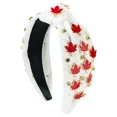thumbnail image 6 of Thanksgiving Fashion Inlaid Rhinestone Alloy Maple Leaf Turkey Headband Trendy Party Hair Accessories (Red Maple Leaf), 6 of 6