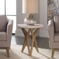 thumbnail image 4 of Uttermost Marnie 22" Round Wood and Stone Accent Table in Oatmeal Wash, 4 of 5