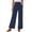 Navy, variant on Women's Flowy Wide Leg Trousers Bow Tie Paperbag Waist Loose Palazzo Trousers with Pockets Business office Slacks Loungewear Pants Wine