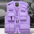 thumbnail image 2 of DIOAZUD Men's Casual Lightweight Outdoor Fishing Cargo Vest Plus Size Safari Travel Photo Work Vests Jacket Multi Pockets, 2 of 7