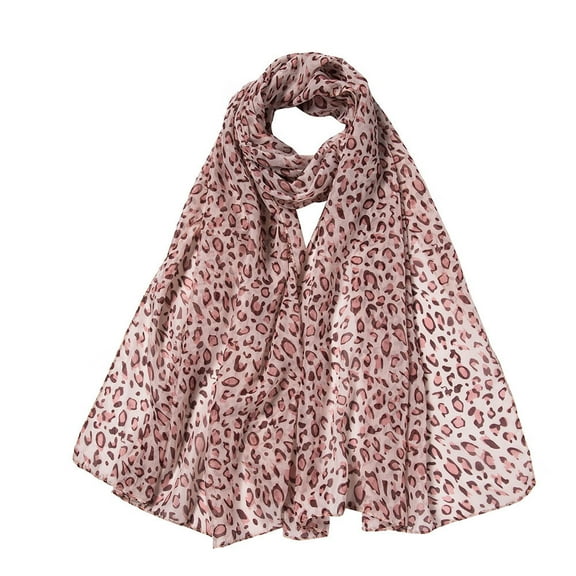 DOPI Wrap Scarf Fashion Women Leopard Print Long Soft Wrap Scarf Shawl Scarves Pink Free size