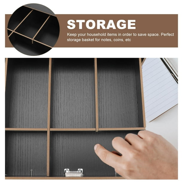 BESTYASH Soporte Organizador De Escritorio Negro Para Con Clips Y Compartimentos