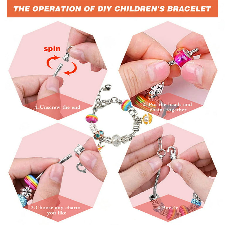 Autrucker Christmas Gift Idea for Teen Girls- Bracelet Making Kit for Girls - 85 Pieces Jewelry Supplies Beads for Jewelry Making Bracelets Craft Kit, Girl's