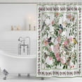 thumbnail image 3 of Pink Spring Floral Shower Curtain, Waterproof Shower Curtains for Bathroom, Elegant Pastoral Flowers Birds Watercolor Washable Fabric Bathtub Curtain Set Bath Decor with 12 Hooks Stall 36"x72", 3 of 8