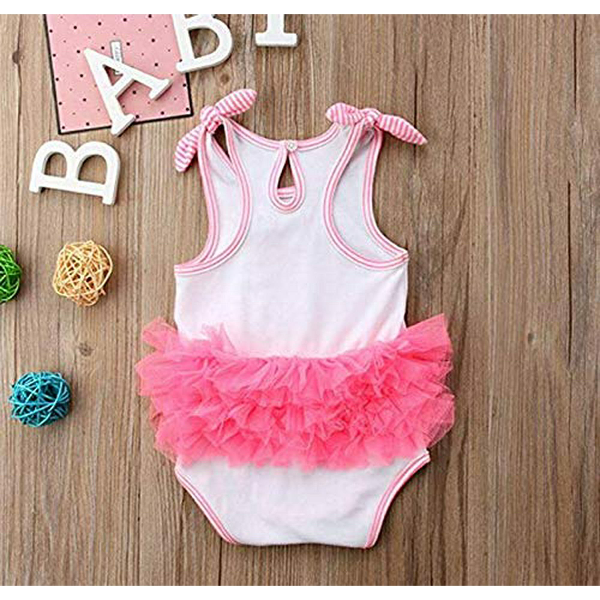 Baby Girls Flamingo Romper Adjustable Shoulder Strap Bodysuit Outfit Clothes 12 18 Months A