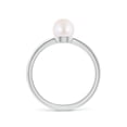 thumbnail image 2 of ANGARA Classic Japanese Akoya Cultured Pearl Solitaire Ring in 925 Sterling Silver for Women | June Birthstone, Birthday, Anniversary, Jewelry Gift for Women | Pearl Ring, 2 of 7