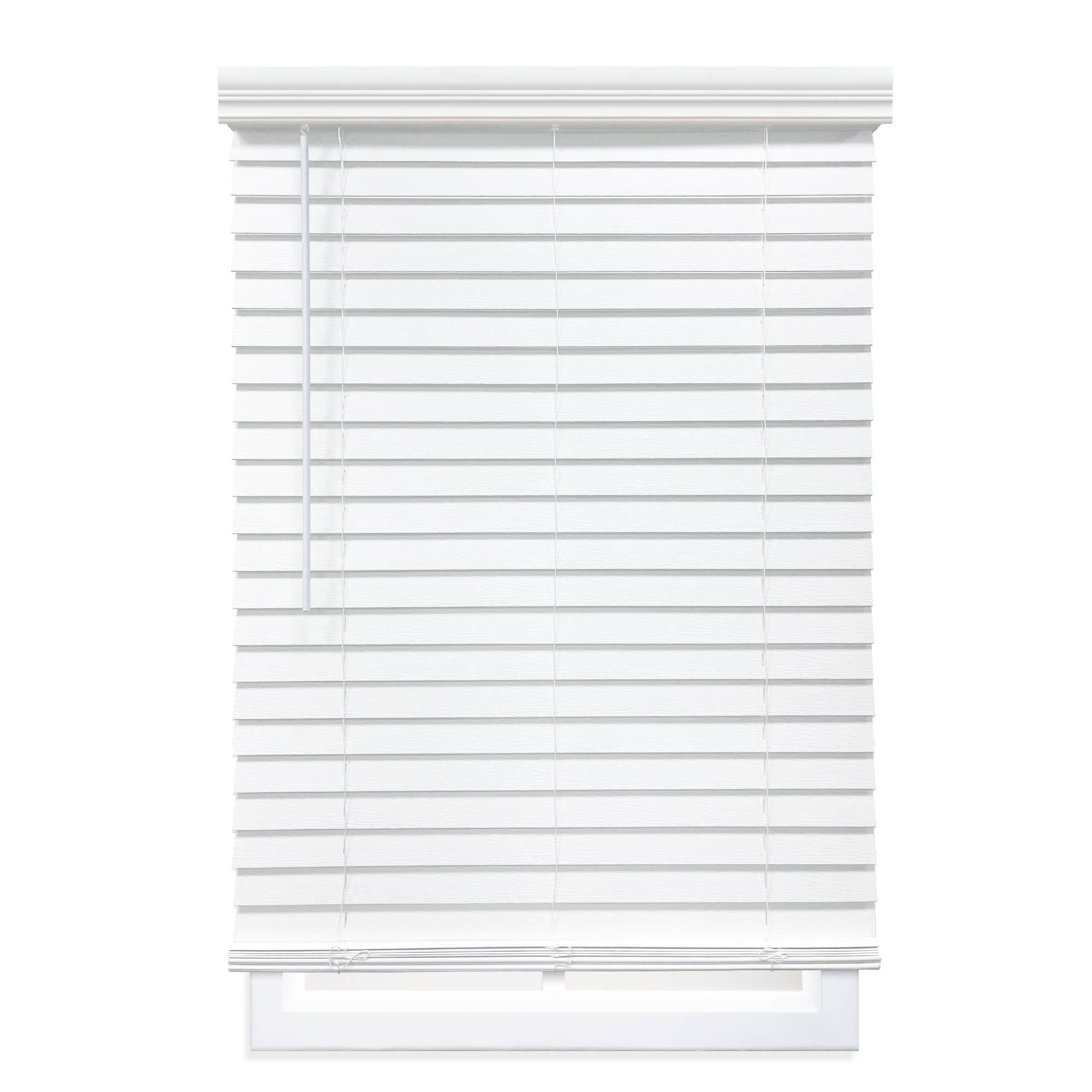 Regal Living White Cordless Room Darkening Textured Faux Wood Blinds, 34" W x 48" L