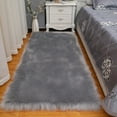thumbnail image 2 of VogueV Faux Sheepskin Bedroom Rug, Washable Shag Area Carpet for Living Room Sofa Couch Bedside, Plush Fuzzy Runner Floor Mat, 1.6X5.9 Ft, Gift for Home Décor Lovers, A Carpet, 2 of 7