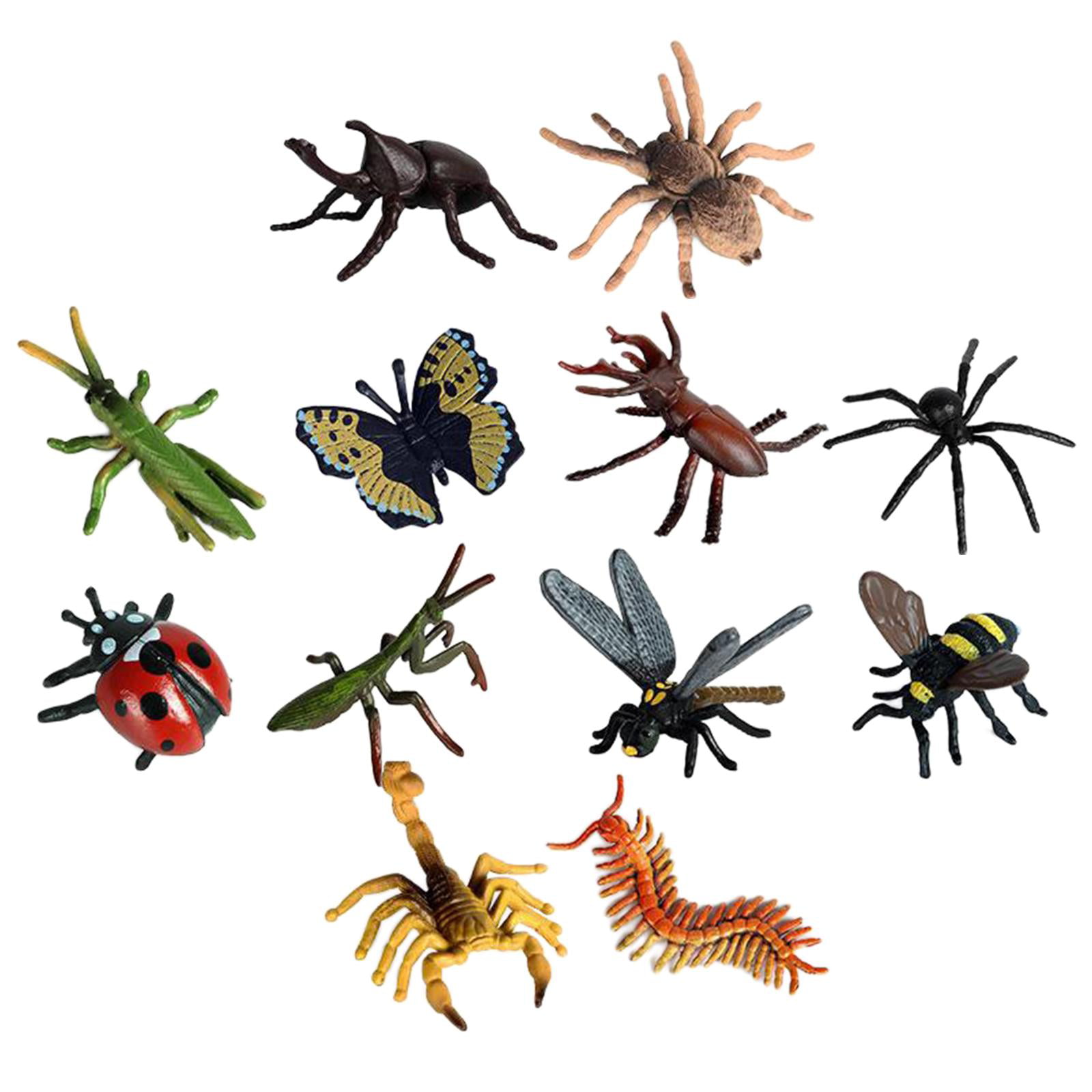Details about   12pcs Plastic Insect Model Figures Toys Bugs Scorpion Bee Jungle Decors Gift kid 