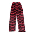thumbnail image 5 of Zorvxlyn Halloween Women Fleece Pajamas Ghost Jack-O Bat Print Womens Pajama Pants Drawstring Elastic Waist Flannel Pajama Pants, 5 of 7