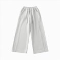 thumbnail image 7 of NOLDARES Girls Baggy Sweatpants Wide Leg Drawstring Elastic Waist Sweat Pants Straight Trackpant Kids Y2K Cute Joggers(W102-Light Gray), 7 of 7