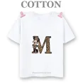 thumbnail image 3 of Camiseta de algodón con el alfabeto H-N de Disney Mickey, moda de verano, informal, para niños y niños, camisetas de manga corta con cuello redondo, 3 of 5