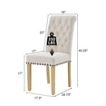 thumbnail image 4 of Foredo Fabric Dining Chairs Set of 2, Linen Upholstered Dining Chair with Tufted Back and Solid Wood Legs, Parsons Chair for Living Dining Room, Beige, 4 of 8