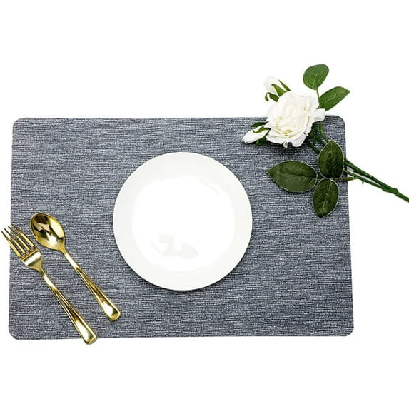 LINLIN 4 Pack Placemats, PU Leather Place Mats, Non-Slip Heat Insulation Washable Table Mats for Kitchen Indoor Outdoor Dining Table Restaurant