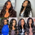 thumbnail image 3 of Body Wave Lace Front Wigs Human Hair 150% Density 13x4 HD Lace Frontal Wigs for Black Women Human Hair Lace Front Wigs 9A Glueless Wigs Human Hair Pre Plucked Natural Black 26 Inch, 3 of 8