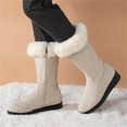 thumbnail image 4 of Women's Slip on Knee High Boots, Plus Size Warm Fleece Lined Side Zipper Round Toe Winter Boots with Breathable Upper and Non Slip Sole, Cozy Footwear for Cold Weather Daily Wear, 4 of 6