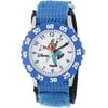 Goofy Boys' Stainless Steel Time Teacher Watch, Blue Bezel, Blue Nylon Strap