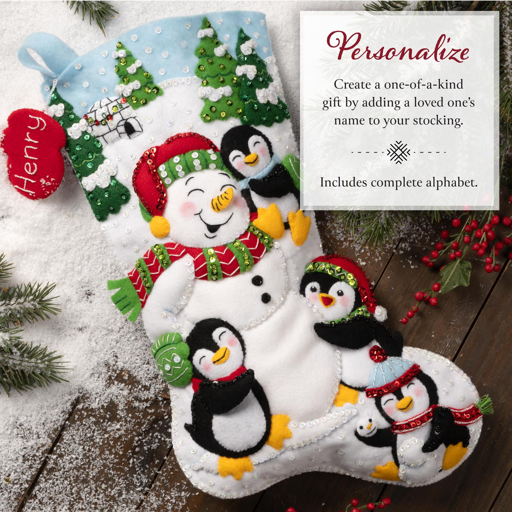 Bucilla Snowy Snuggles 18 in Multicolor Felt Stocking Kit