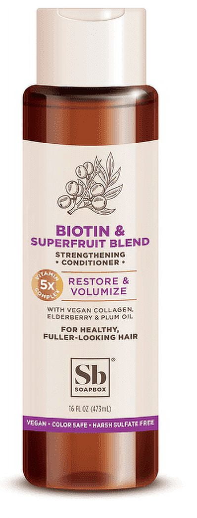Soapbox Biotin & Superfruit Volumizing Conditioner for Fuller Hair, 16 fl oz