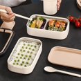 thumbnail image 5 of Caja Bento de Acero Inoxidable de Doble Capa para Microondas, Lonchera una Prueba de Fugas, Caja Bento Portátil para Acampar con Bolsa Aislante, 5 of 5