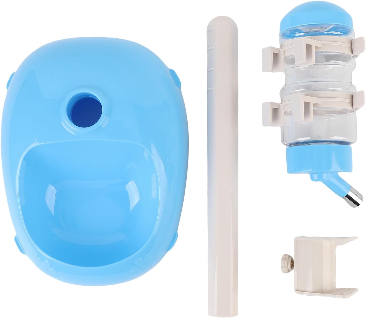 Pet Standing Water Dispenser Height Adjustable Automatic Feeder Bowl 500ml Dog Cat Blue