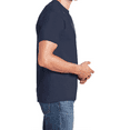 thumbnail image 4 of Hanes Men Beefy-T Crew Neck T-Shirt, Comfortable Short Sleeve Classic Fit Tee, Navy, XL, 4 of 6