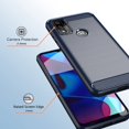 thumbnail image 3 of FYBTO for FYBTO for Moto G Pure Case, Moto G Pure Case with Tempered Glass Screen Protector, Shock-Absorption Brushed Flexible Soft Carbon Fiber Protective Cover for FYBTO for G Pure (LS-Navy), 3 of 7