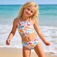 thumbnail image 2 of Gelikeya Girls Swimsuits Size 1-2 Two-Piece Bikini Sets Cute Floral Ruffle Tops with Shorts Toddler Kids Bathing Suit for Pool and Beach #08 White, 2 of 8