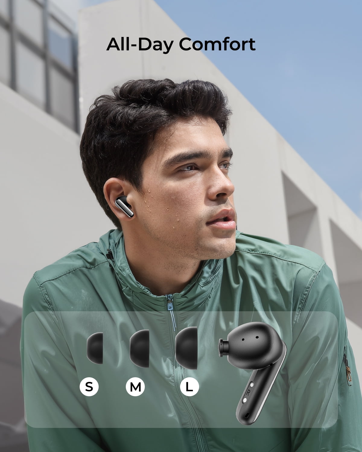 Wireless Earbuds, ANC 5.4 Bluetooth Headphones,in Ear with 6 Noise Cancelling Mic,Stereo Deep Bass,Game Wireless Earphones,Black