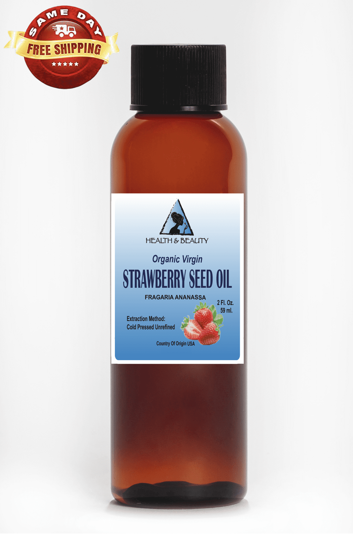 Strawberry seed oil unrefined organic virgin by h&b oils center natural